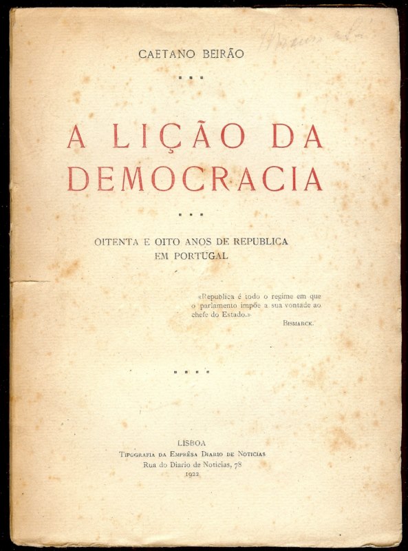 A LI��O DA DEMOCRACIA oitenta e oito ANOS DE REPUBLICA EM PORTUGAL